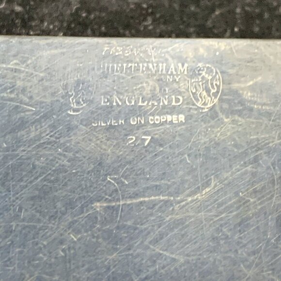 English Cheltenham Silverplate Hinged Trinket Box Silver on Copper 3 Small Trays - Picture 16 of 16